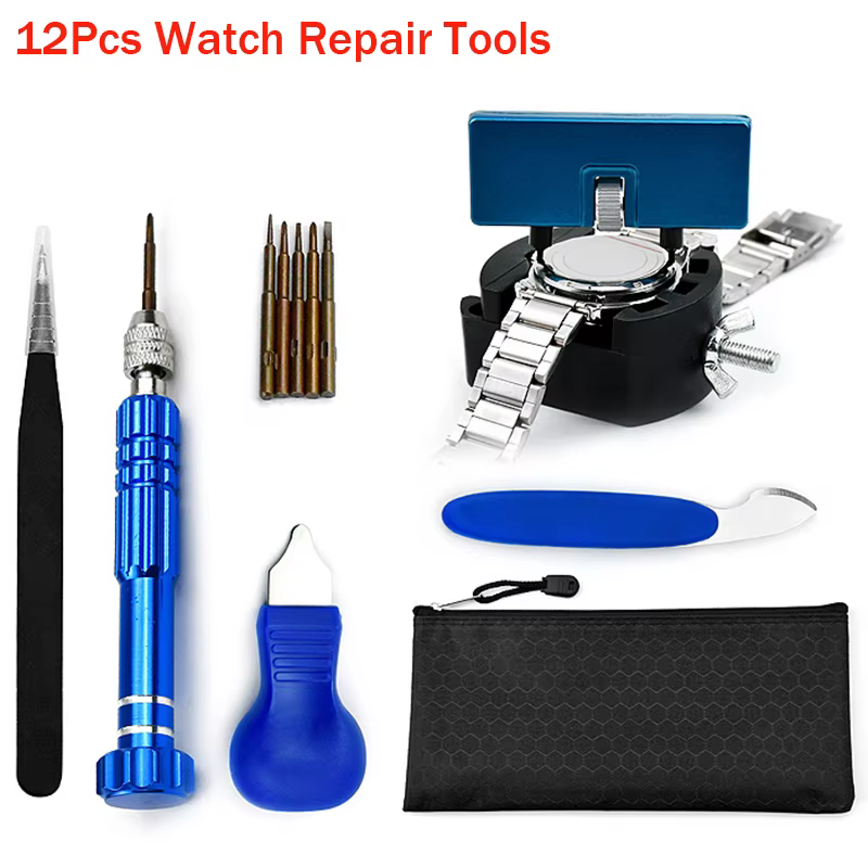 Kit de 12 outils de réparation pour le remplacement de piles de montre