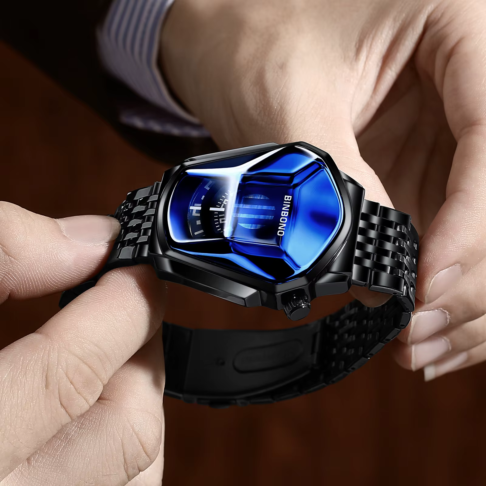 BINBOND marque mode hommes montre grande
