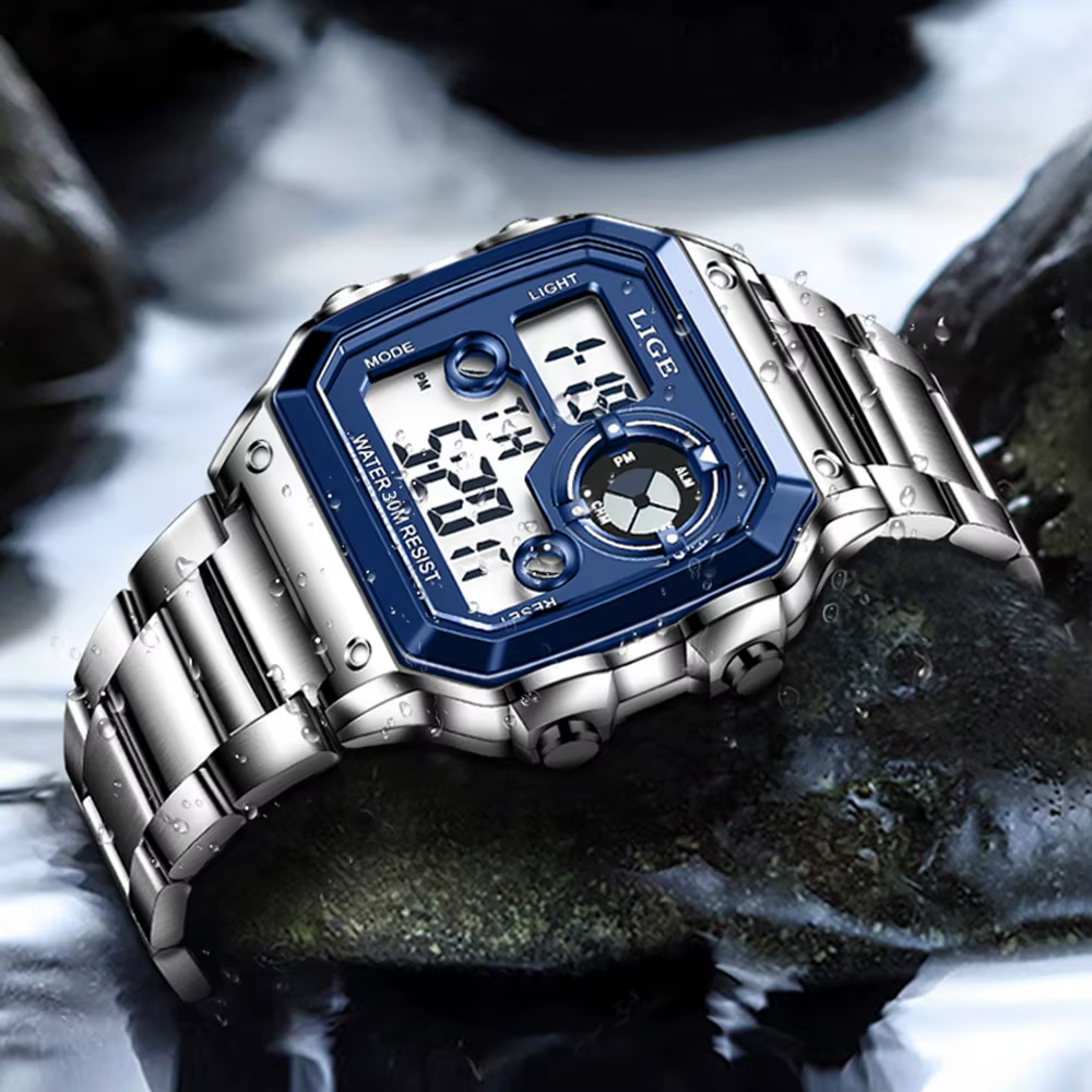Montre numérique militaire étanche pour homme