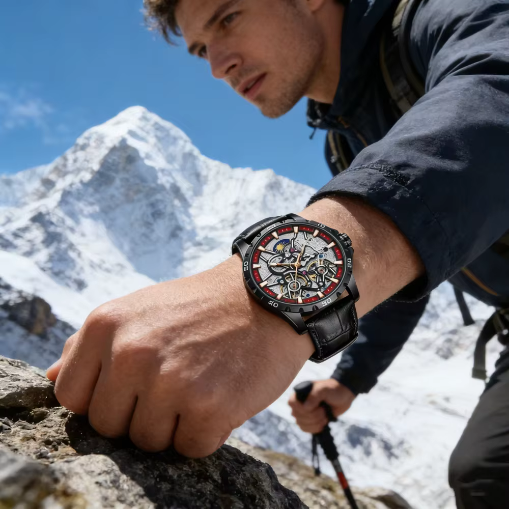 Nouvelle Montre Mécanique AILANG 8826-3 2026 à Double Dôme en Cristal, Tourbillon, Phase de Lune, Lumineuse, Étanche et Tendance