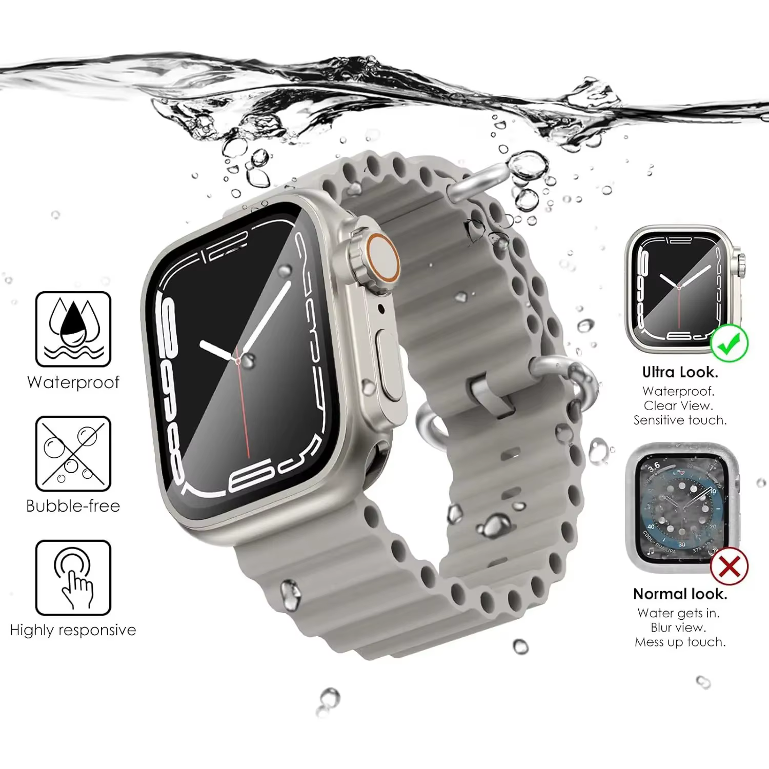 Étui de protection complet à 360 degrés pour Apple Watch 44 mm 45 mm 41 mm 40 mm