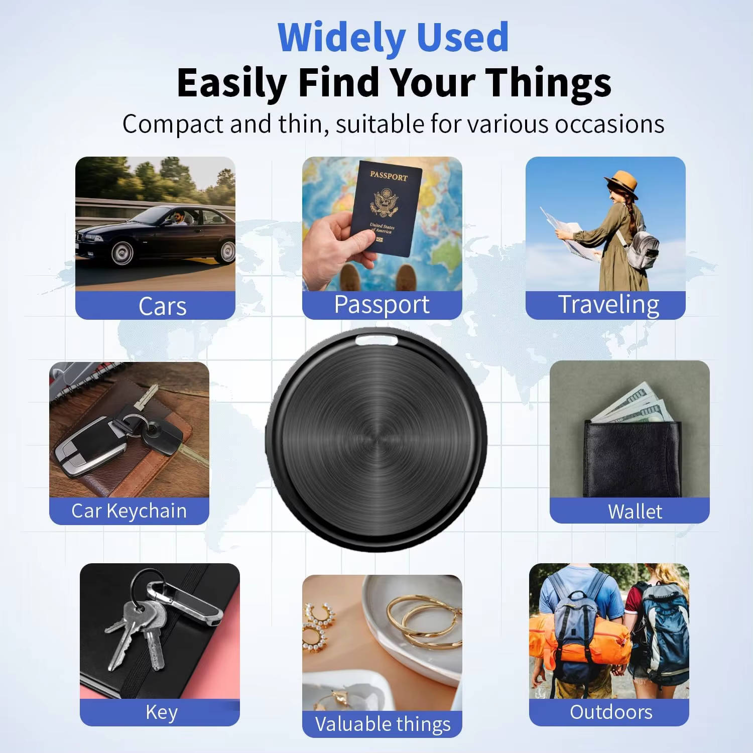 Étiquette GPS Anti-perte pour Apple ou Android Airtag, fonctionne avec Find My App ou Google Find Hub, traceur Bluetooth pour détecteur de bagages, 4 pièces
