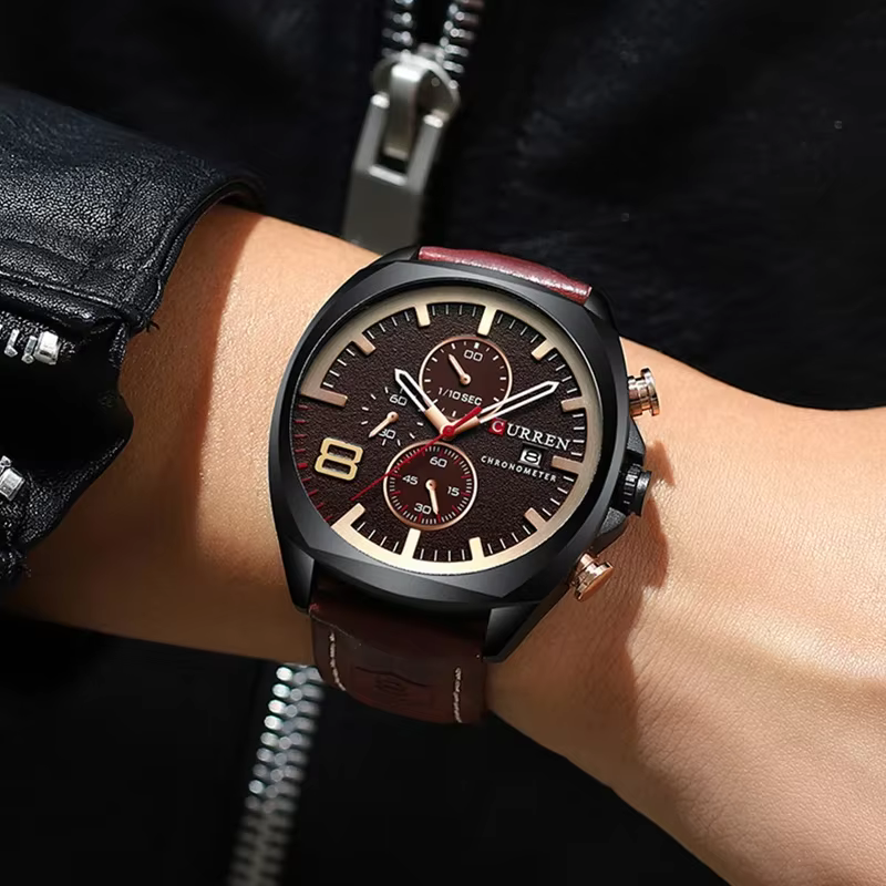 CURREN hommes montre de luxe montre-bracelet montres à Quartz mode cuir Style Punk