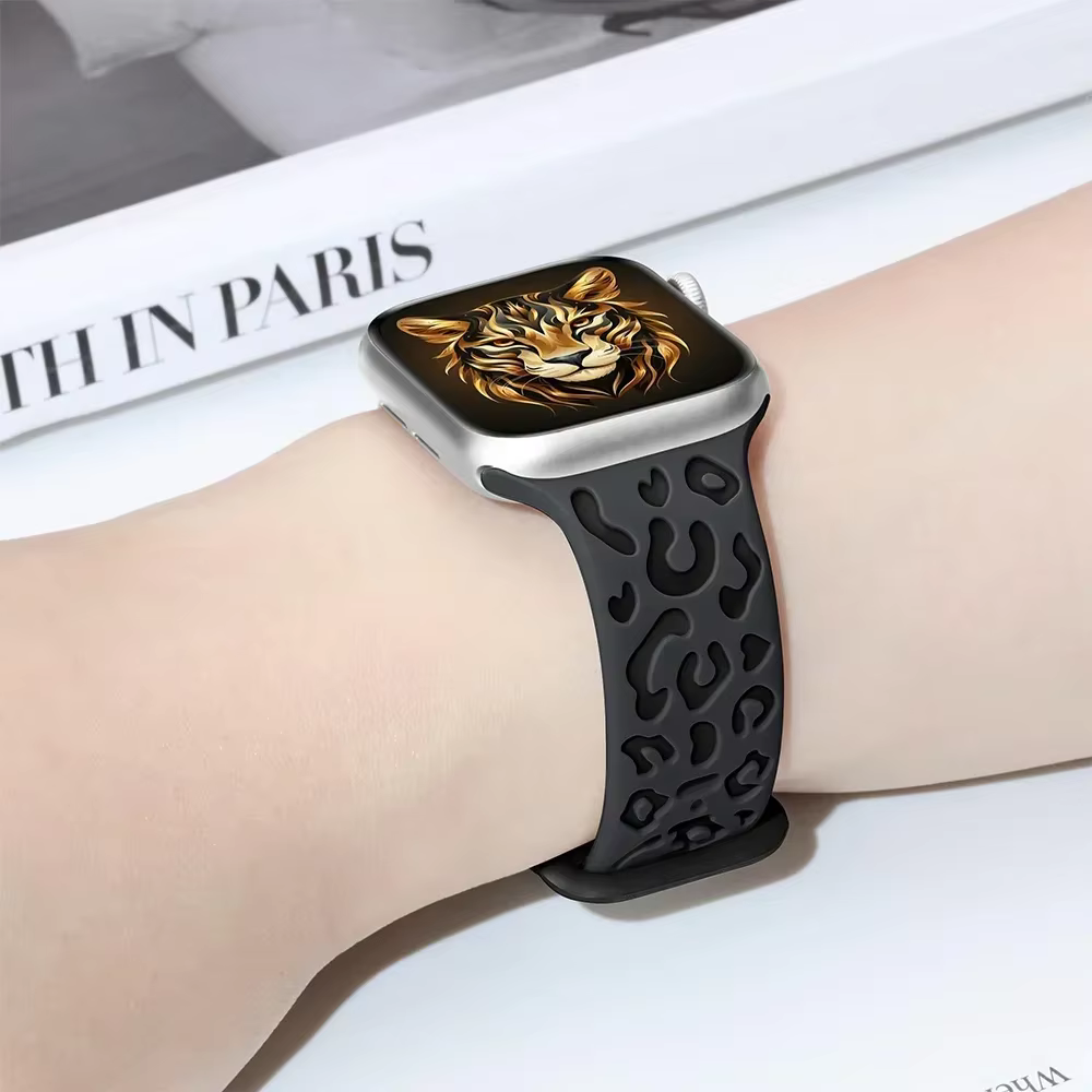 Bracelet léopard gravé pour Apple Watch