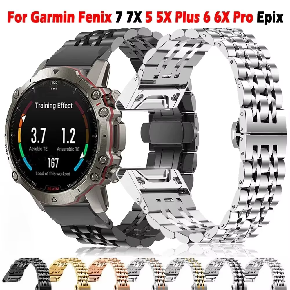 Quickfit montre bracelet en métal pour Garmin 20 26 22mm Fenix 7S 7x7 6S 6X 6 Pro 5X 5 5S 935 945 Enduro Gen2