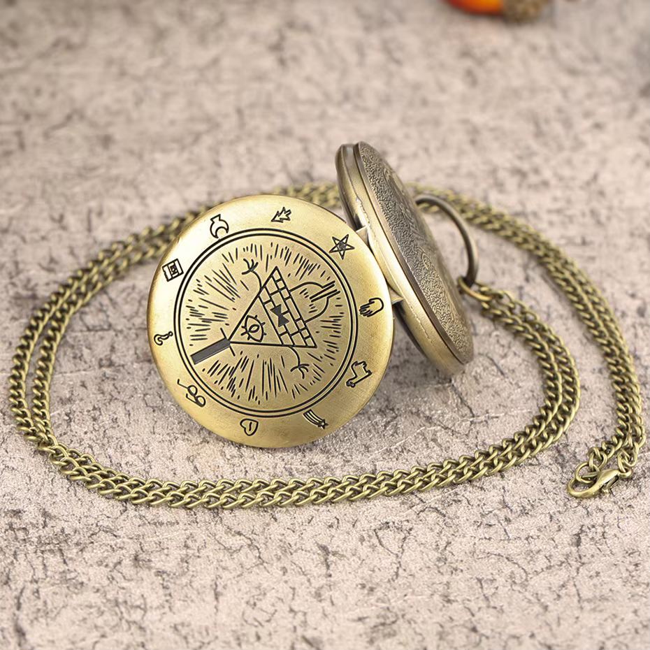 Nouvelle arrivee! Montre-bracelet pour femme avec pendentif mot de passe par gravité – Avec un quartz du diable triangle mystérieux d'oeil à l'étranger. P P P P