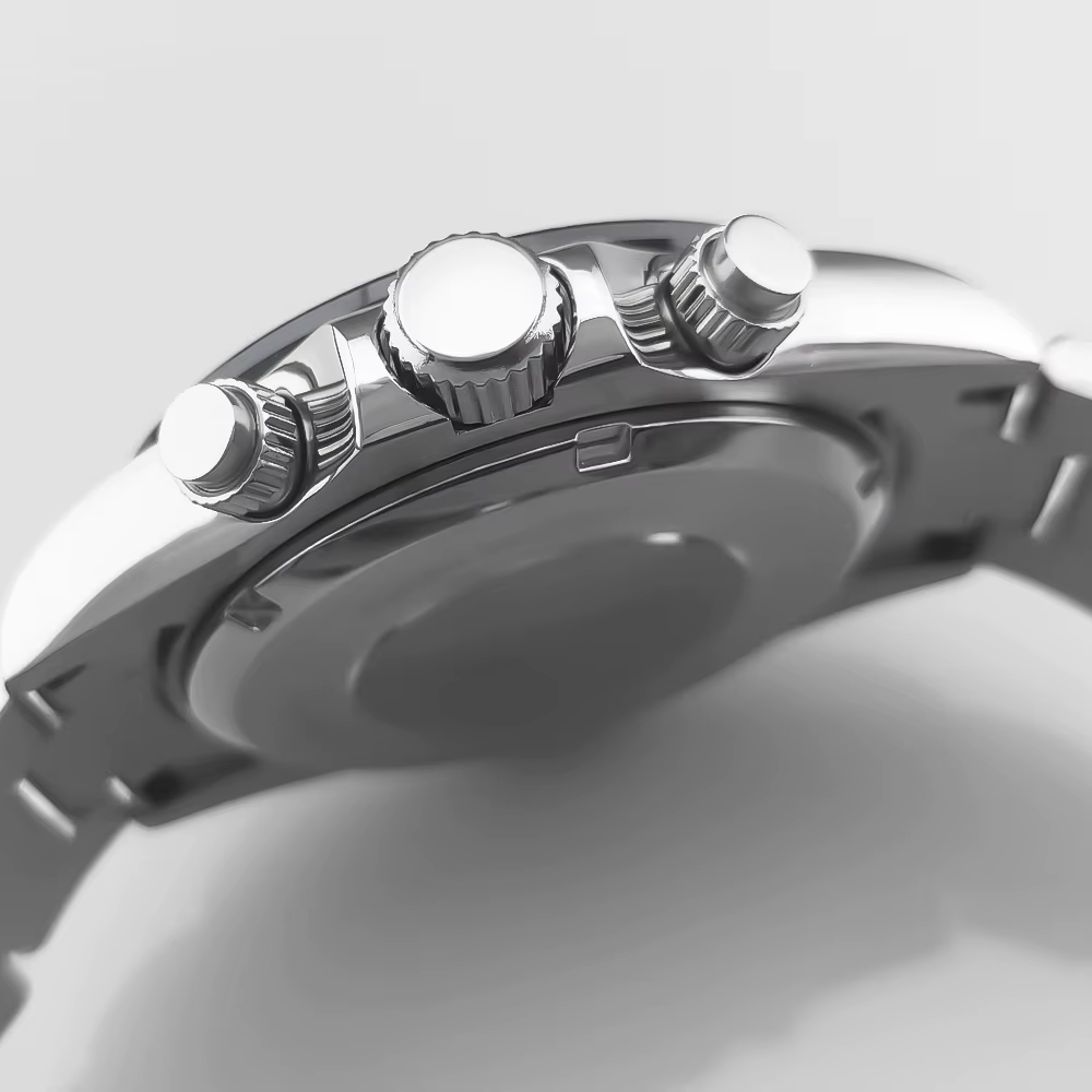 Montres pour hommes de luxe CORGEUT 39 mm avec mouvement VK63, sport, date automatique 24 heures, montre à quartz, acier inoxydable, étanche