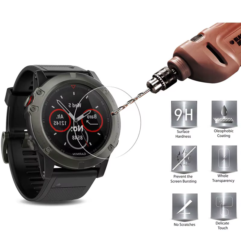 Film de protection en verre trempé HD pour Garmin Fenix 5 5s 6 6S 6X 7 7S 7X / Forerunner245 945 735