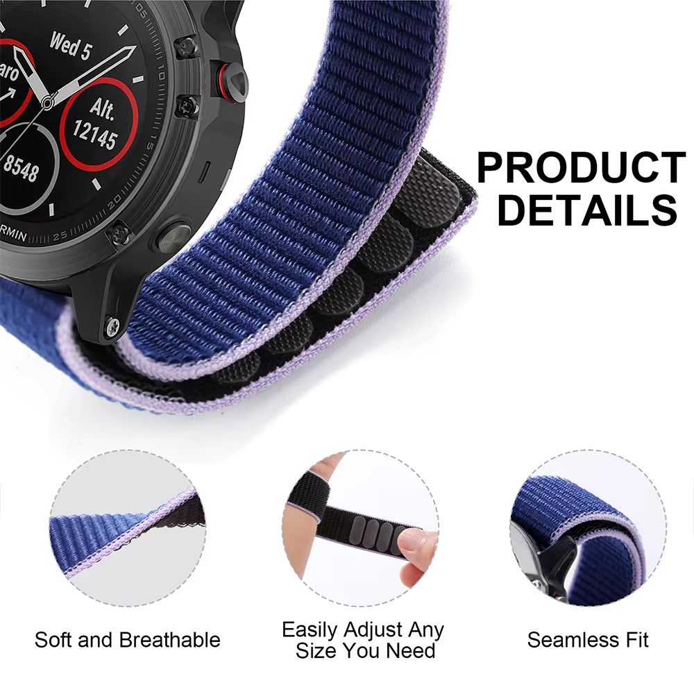 Bracelet de montre en Nylon à boucle à crochet pour Garmin Forerunner 965 955 Solar 945 935 745