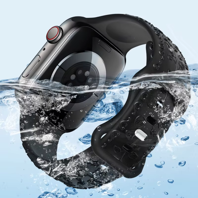 Bracelet gravé de fleurs pour Apple Watch