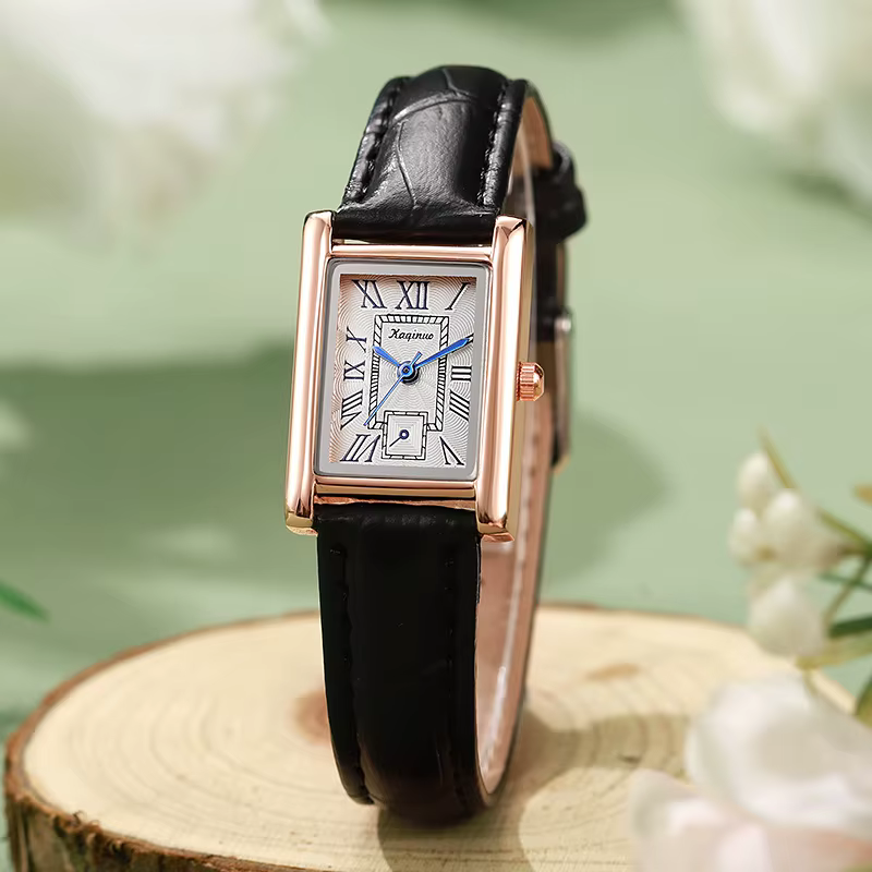 Mode femmes montre à Quartz rectangulaire cadran romain dames montres Simple étudiant cadeau