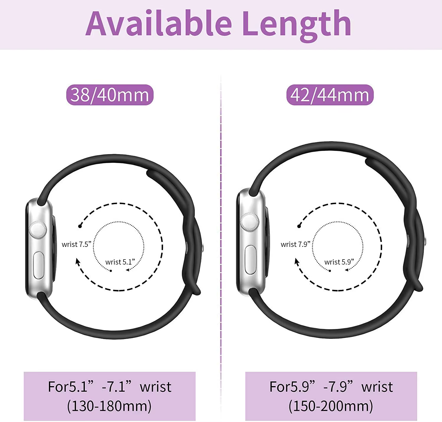 Bracelet en Silicone pour bracelets de montre Apple 40mm 44mm 46mm 45mm 41mm 49mm 42