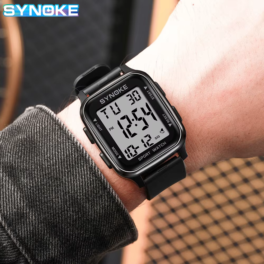 SYNOKE montre numérique militaire en plein air nouveau pour hommes mode rétro hommes montre sport étanche hommes montre multifonctionnel lumineux