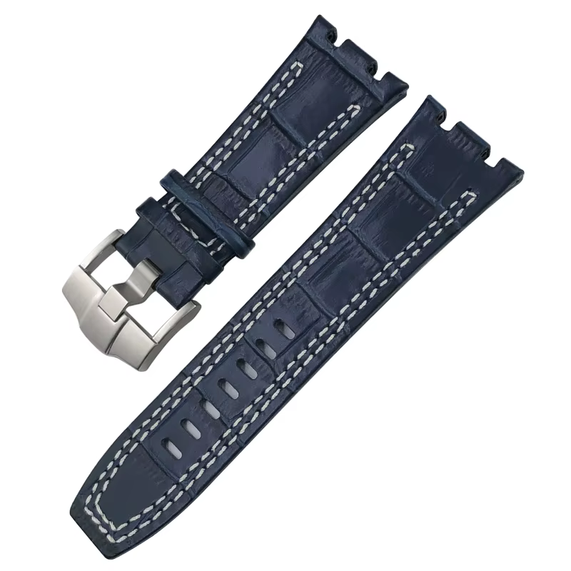 Bracelet de montre en cuir véritable pour Audemars AP Piguet 15703 15710 26470 Royal Oak Offshore 28mm noir marron bleu