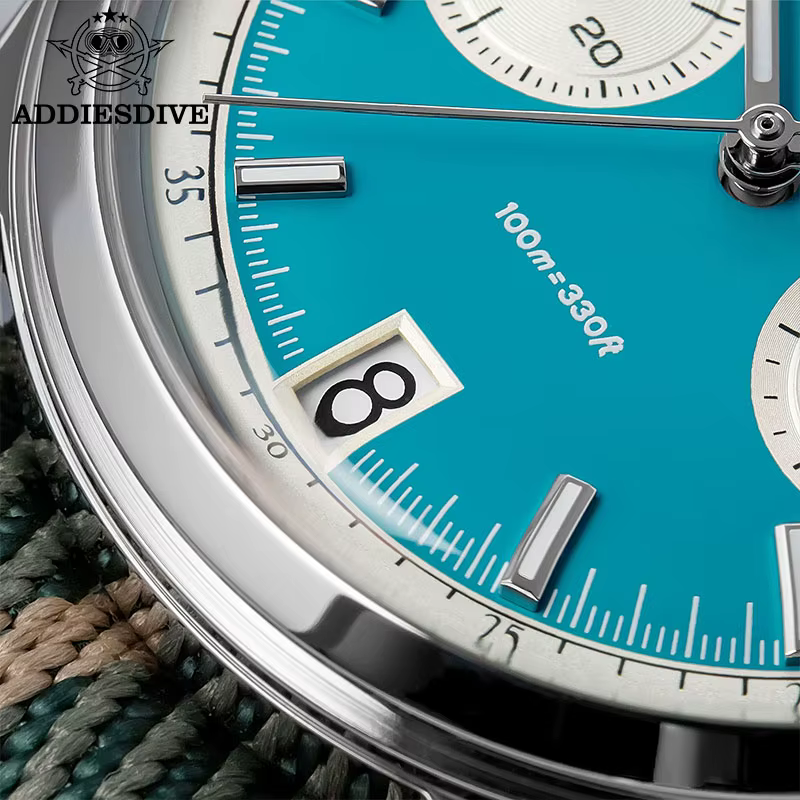 ADDIESDIVE offre spéciale AD2095 montre chronographe homme BGW9 Super lumineux 10Bar étanche VK64