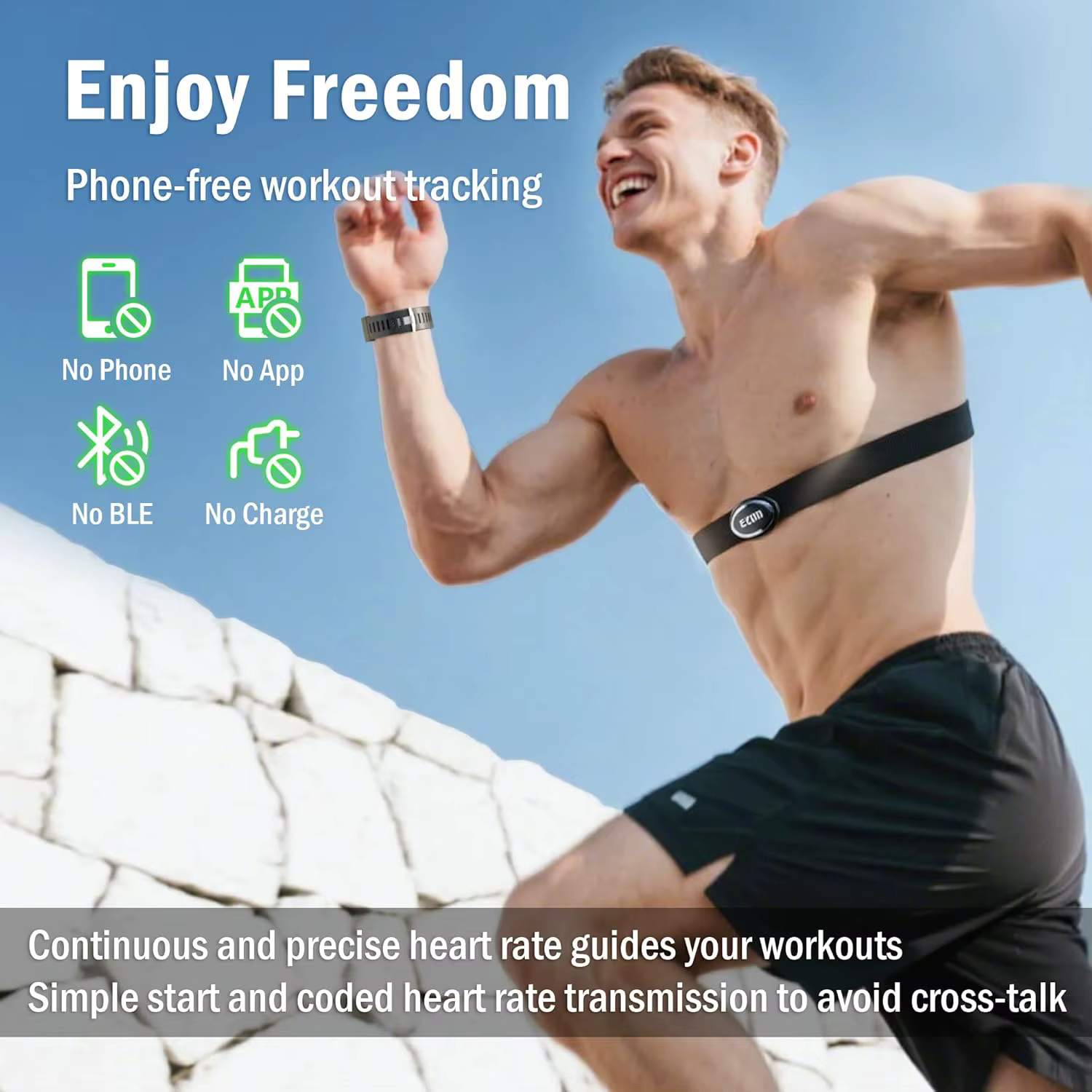 50M étanche moniteur de fréquence cardiaque Sport Fitness montre hommes femmes en plein air cyclisme