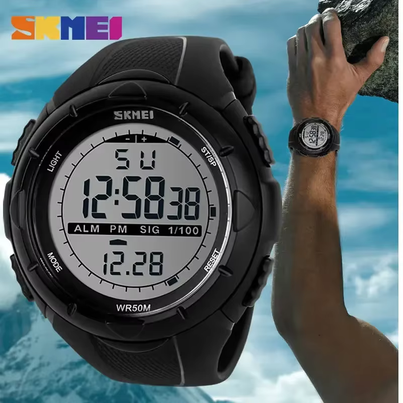SKMEI 1025 hommes montres militaires réveil résistant aux chocs étanche montre numérique reloj hombre mode Simple montre de Sport