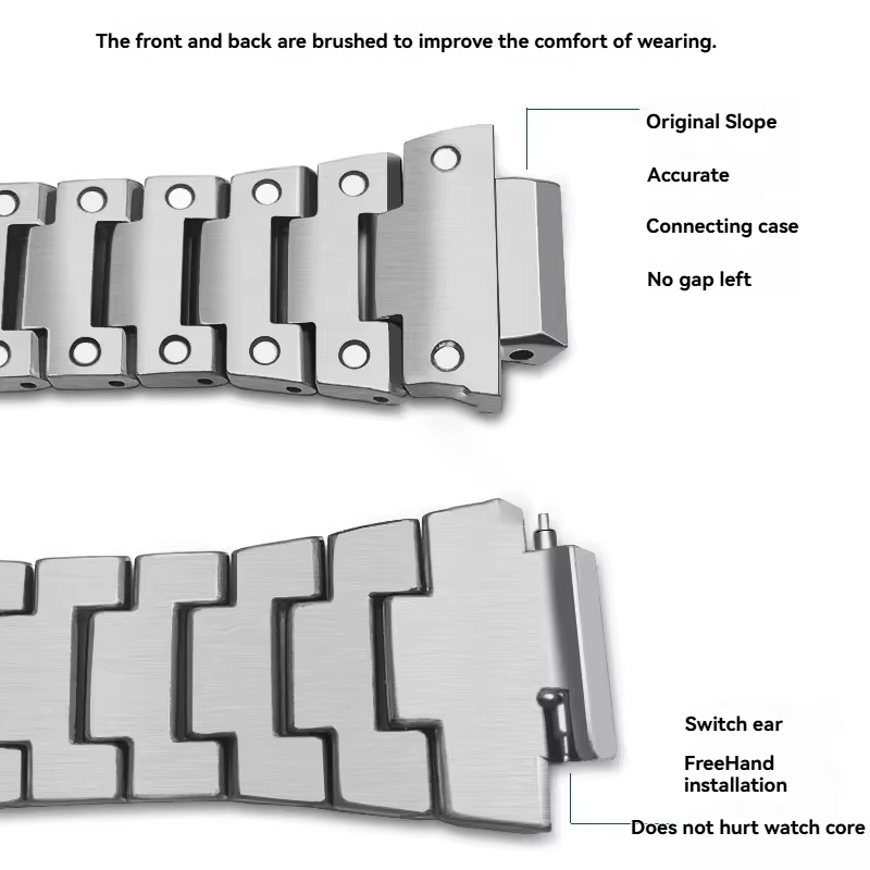 Bracelet octogonal en métal de remplacement pour Casio G-SHOCK