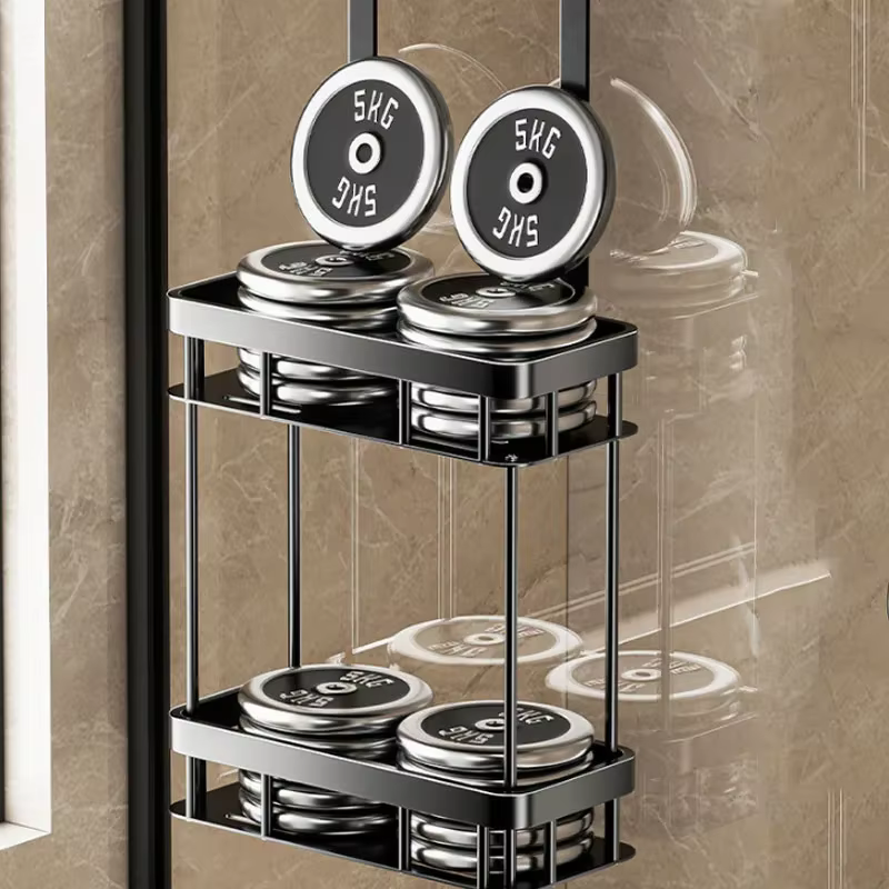 HOStorage-Caddie de douche au-dessus de la porte, étagère de douche à double couche, T1