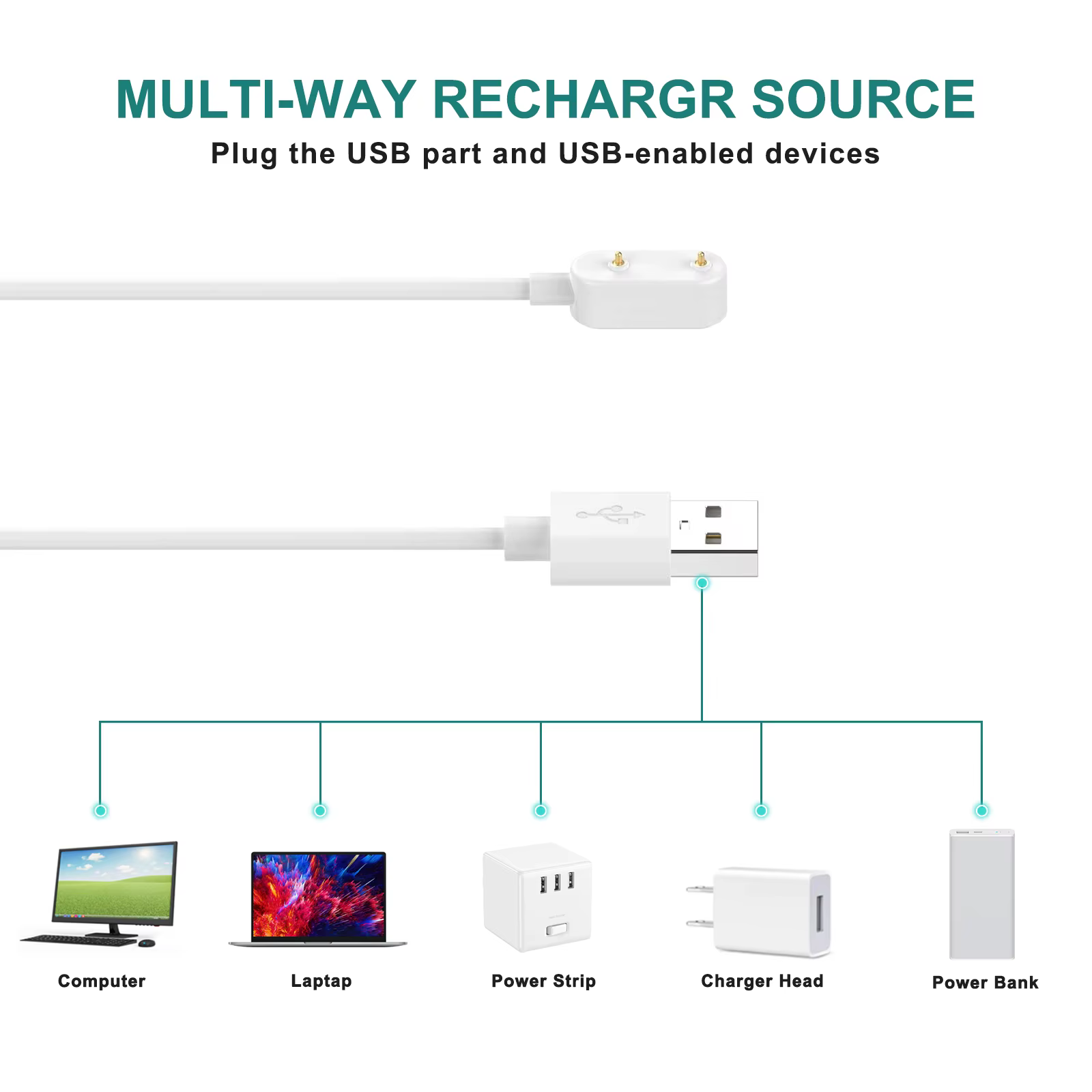 Station de câble de chargeur sans fil pour Huawei Band 8 7 6 Pro Watch Fit 2 Mini