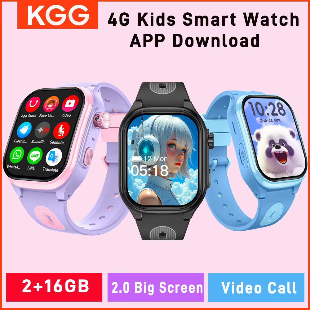 2 + 16GB enfants 4G montre de téléphone intelligent GPS WIFI appel vidéo APP télécharger SOS enfant Smartwatch moniteur traqueur localisation garçons filles cadeaux