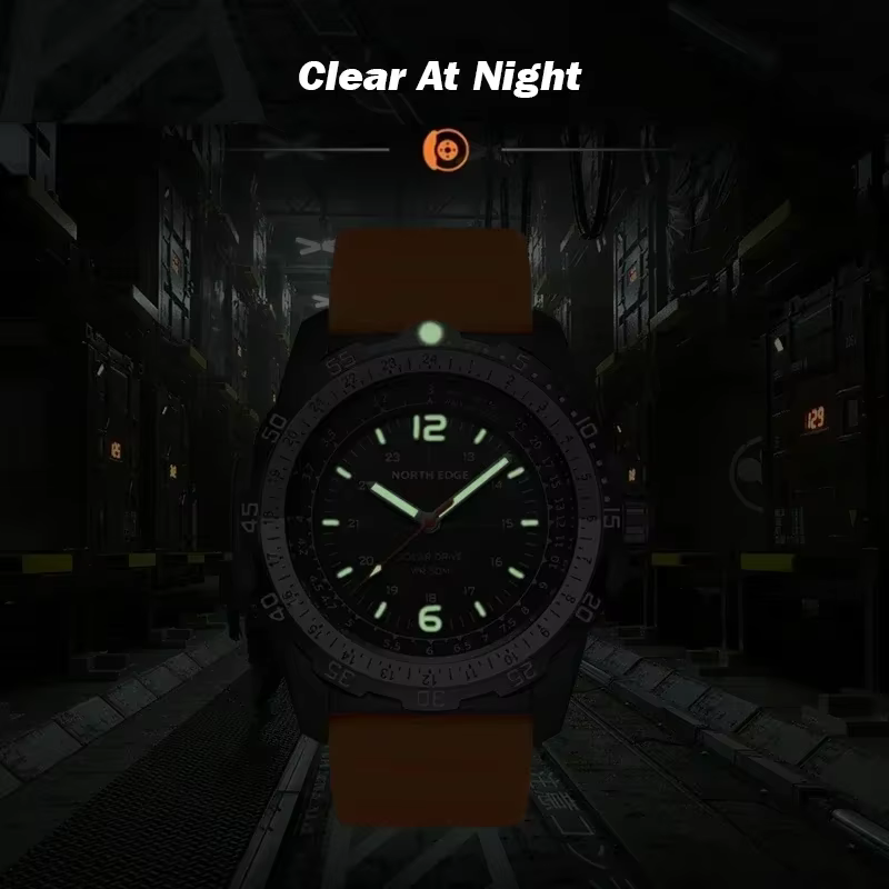 NORTH EDGE EVOQUE 2 Montre numérique à énergie solaire pour hommes