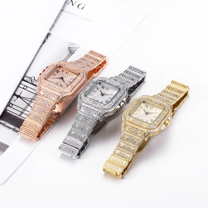 Montres de luxe en diamant pour hommes et femmes