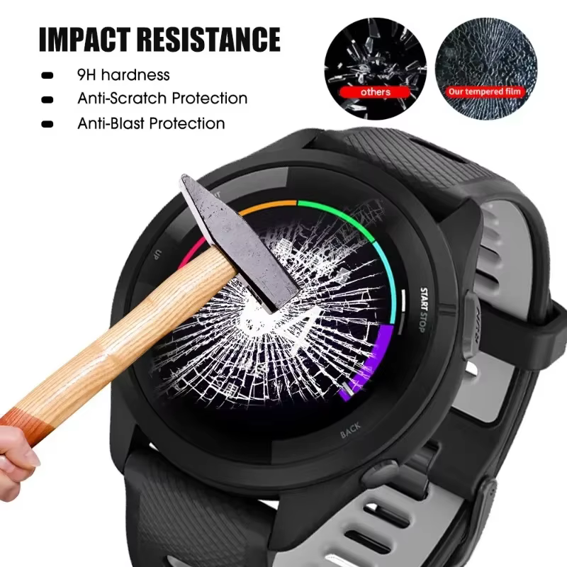 10-1 pièces verre trempé pour Garmin Forerunner 165 965 255 265 265s 955 HD Films de protection anti-rayures pour