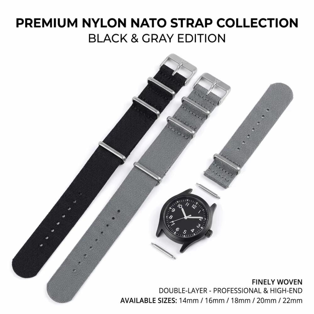 Bracelet de montre NATO vintage 14/16/18/20/22 mm