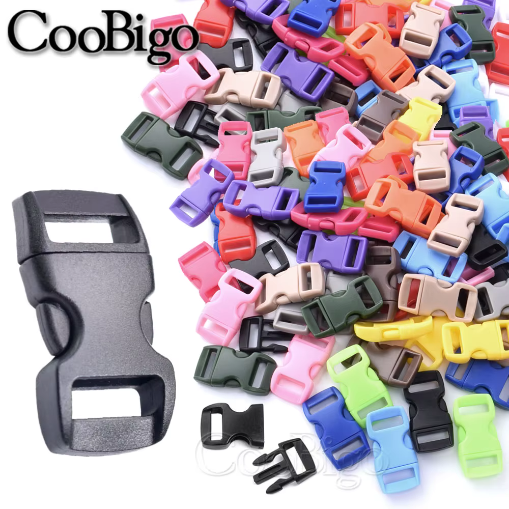 50pcs 3/8 "paracorde Bracelet boucle incurvée