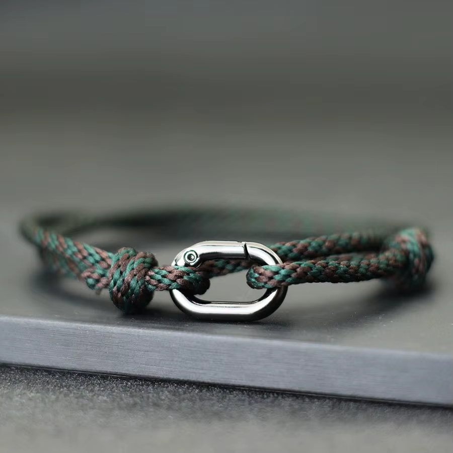 Nouveau Bracelet de corde fait à la main hommes réglable bicouche boucle coulissante macramé Braslet surf bijoux Pulseira Corda Masculina