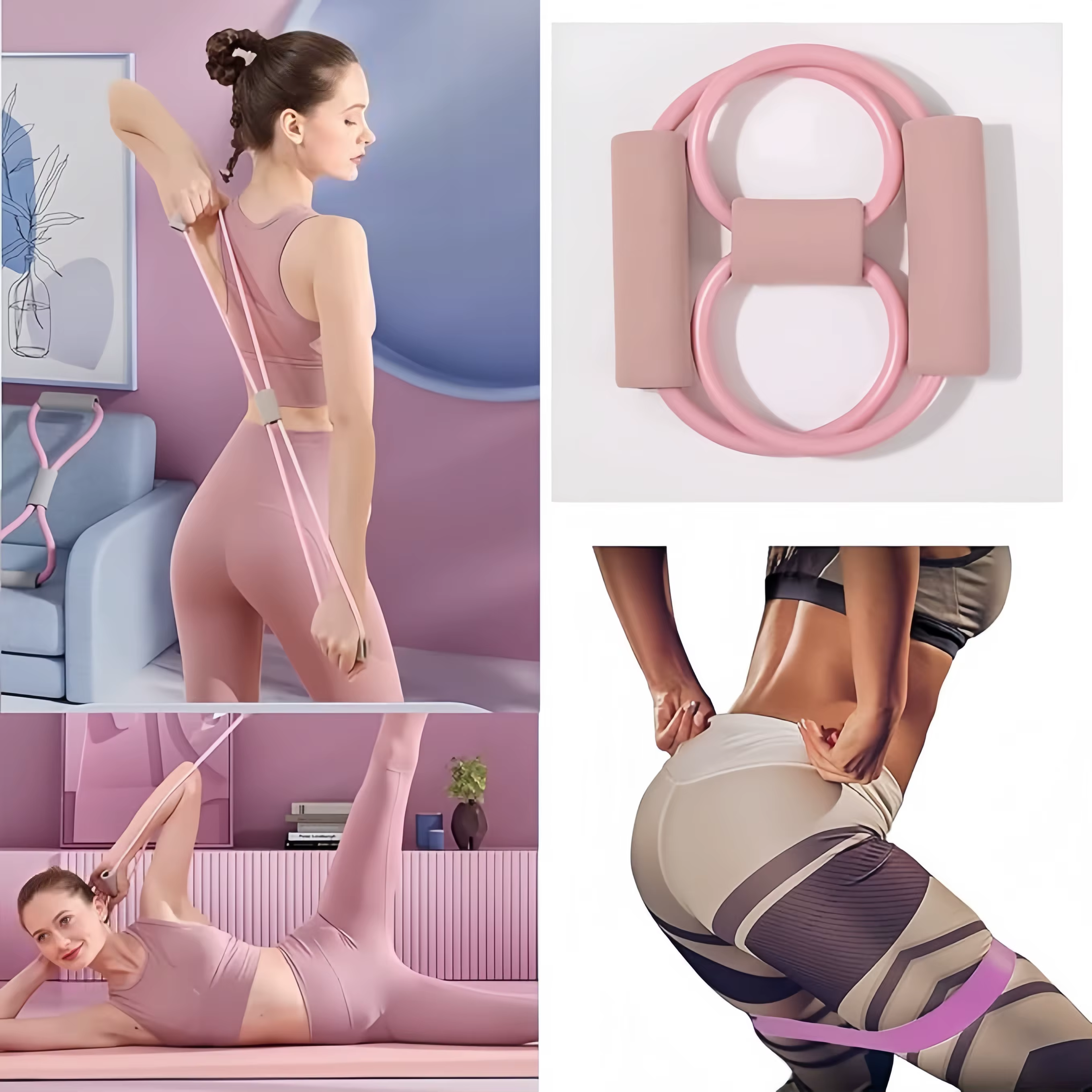 Kit de yoga à boucles Pilates 10 pièces, ceinture extensible pour balle de yoga, équipement de fitness pour l'étirement, la mise en forme et l'entraînement central