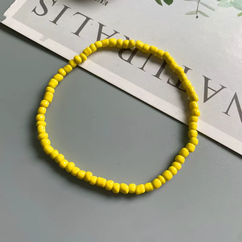 Bracelet de cheville pour femmes coloré mode fille petites perles de rocaille pied Bracelet jaune rose bleu couleur été bohème cheville cadeau bijoux