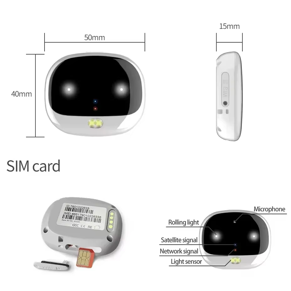 Mini traceur Gps 4G pour chats, avec lumière Led, étanche, Anti-perte, localisateur en temps réel, collier pour animaux de compagnie, voix bidirectionnelle, fournitures pour chiens