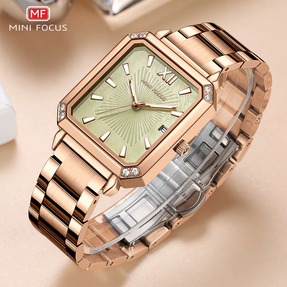 MINI FOCUS-Montre à Quartz avec Cadran Carré pour Femme
