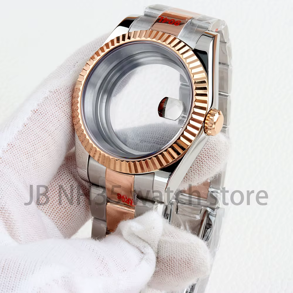Boîtier de montre en verre saphir or Rose 36/39MM