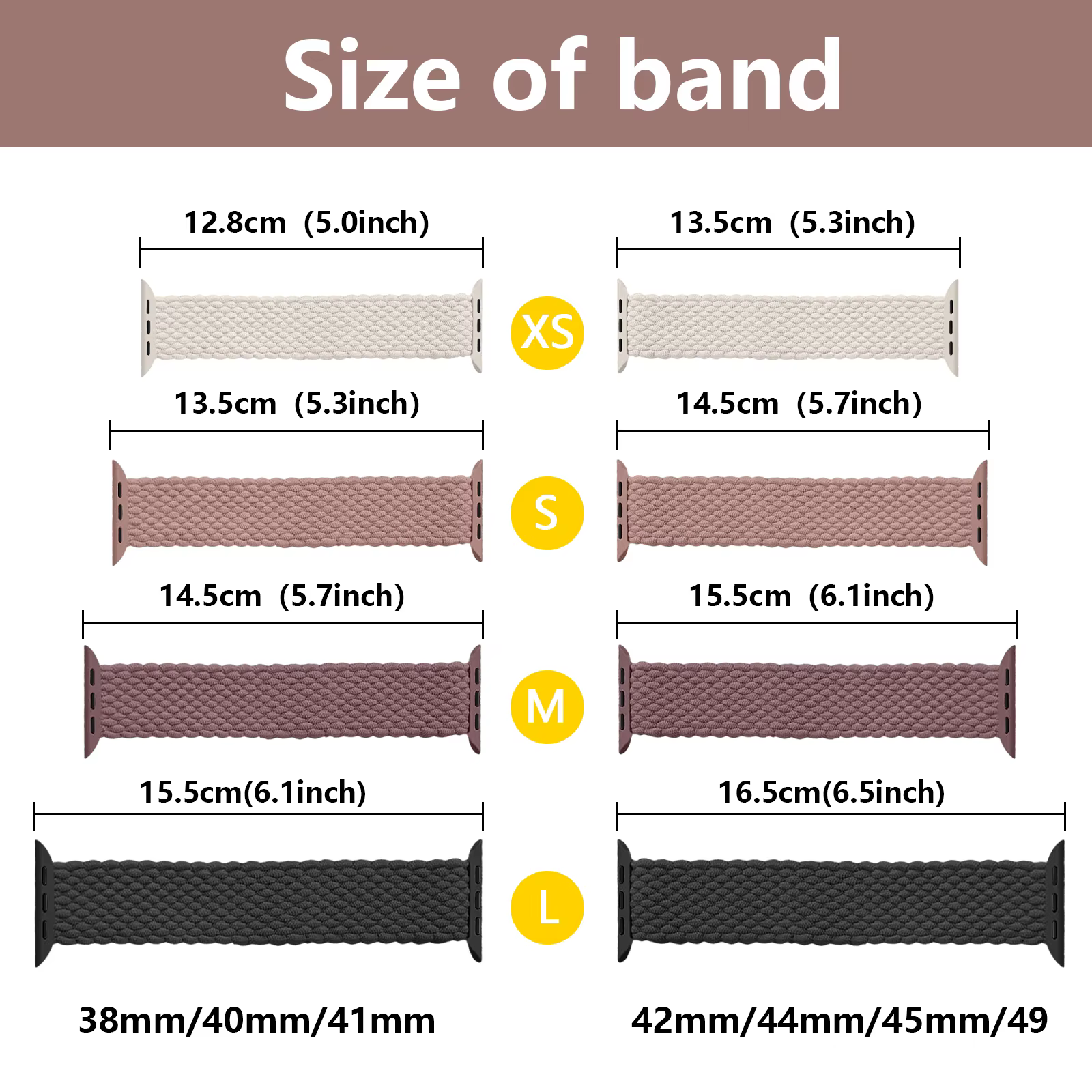 Bracelet Tressé Élastique pour Apple Watch 38-49mm - Boucle Solo Réglable en Nylon Respirant | Compatible Séries 1-10/SE/Ultra (Homme/Femme)