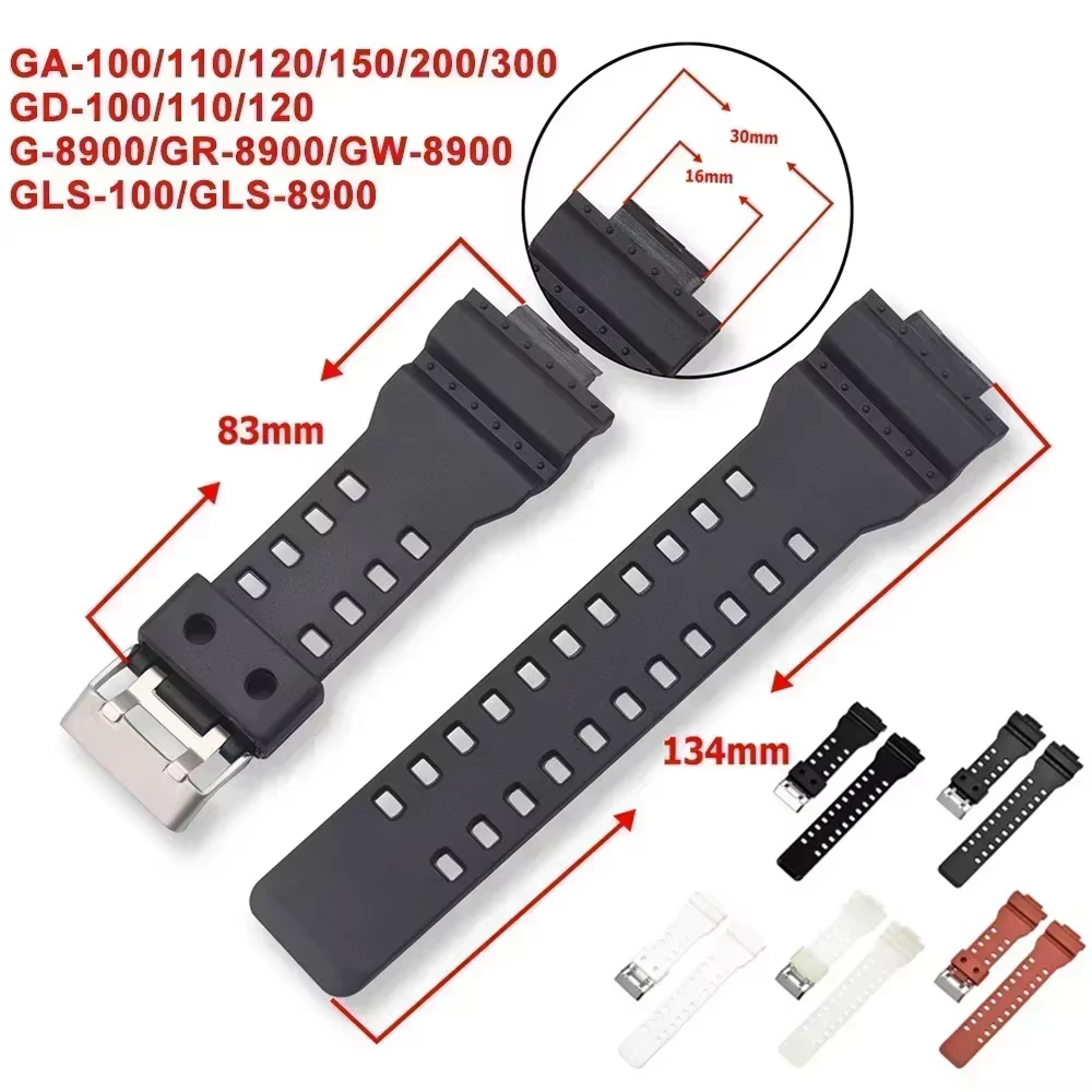 Bracelet pour Casio g-shock GA-100/110/120/140/200/400/700 800 GD-100/110/120 G-8900 GLS-100