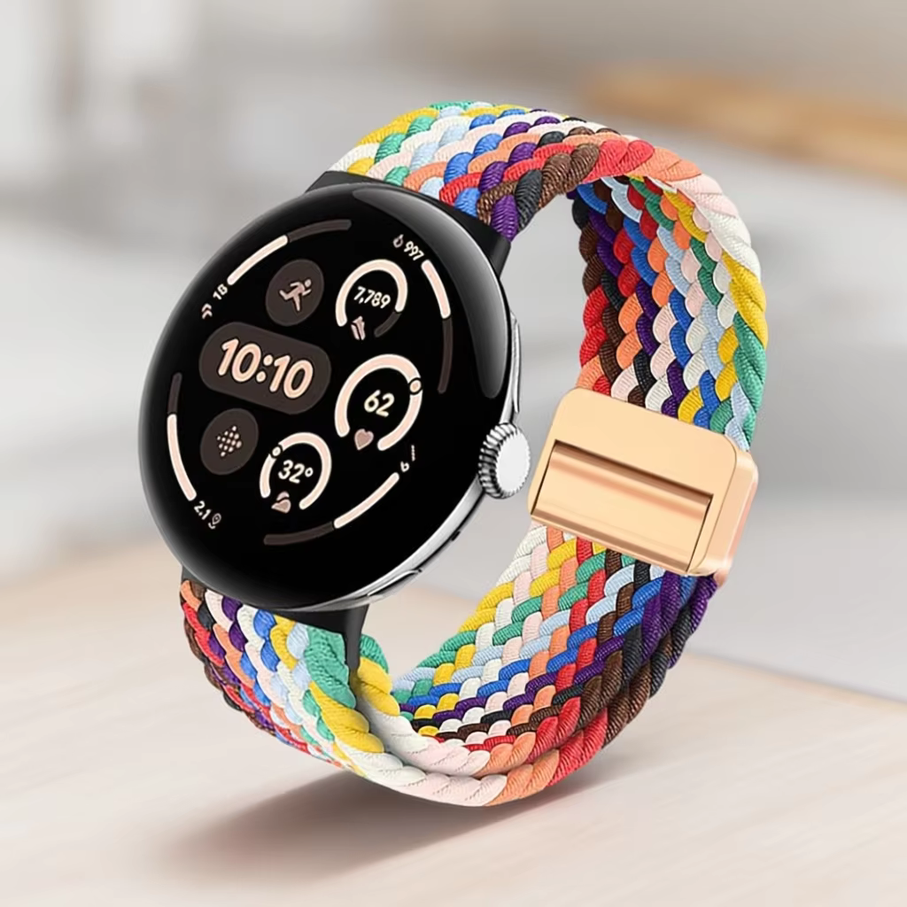 Bracelets en nylon sportifs pour Google Pixel Watch / Google Pixel Watch 2 / Pixel Watch 4/3 41 mm, bracelets magnétiques tressés pour femmes et hommes