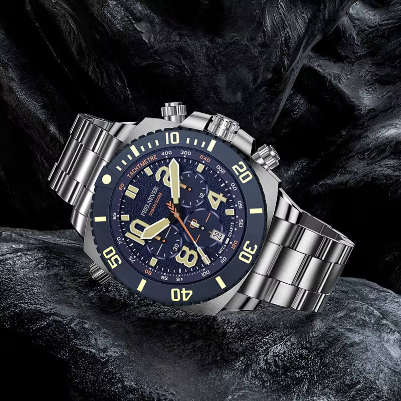Sport mouvement automatique montre à Quartz en acier inoxydable saphir cristal montres hommes 500M étanche horloges
