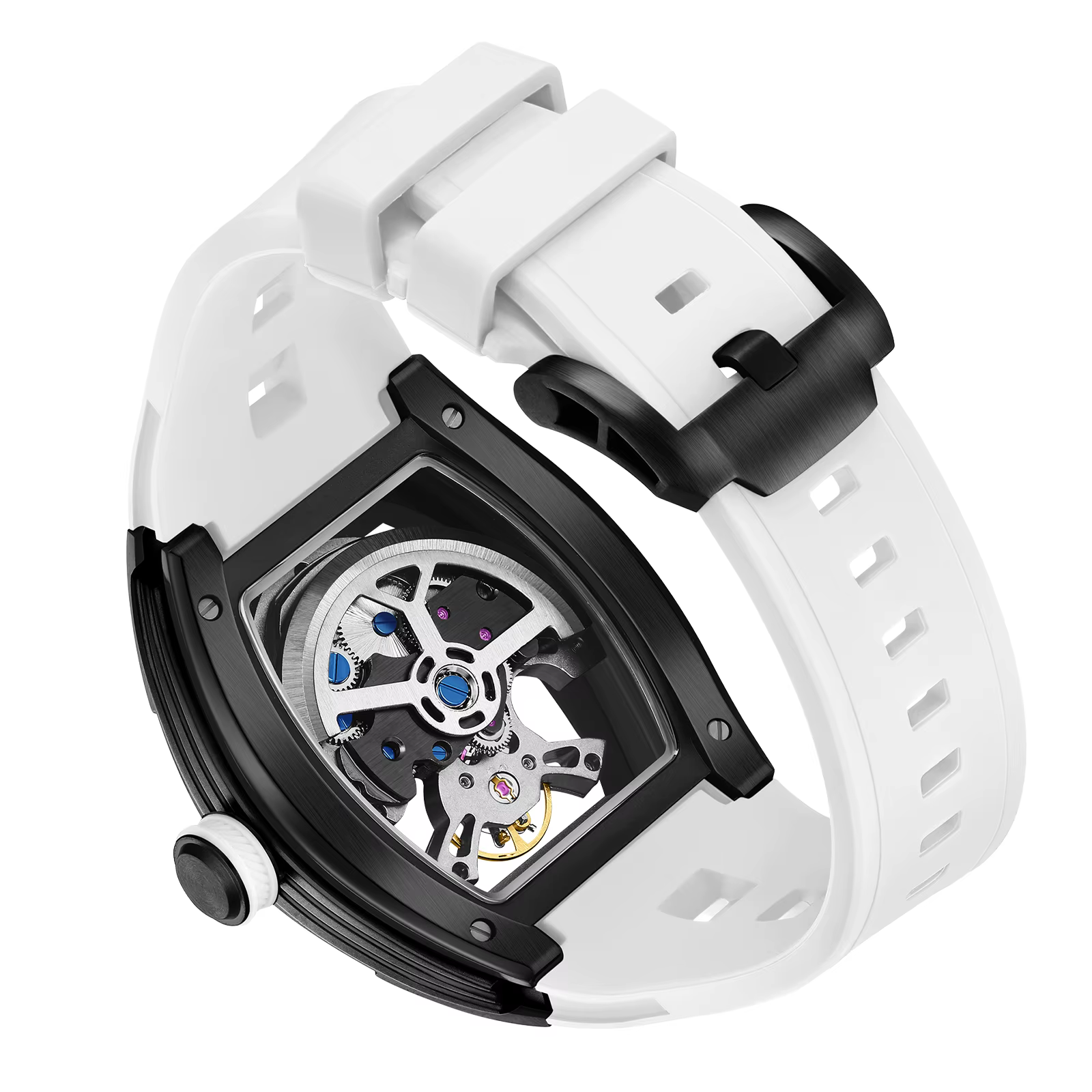 CHANCE – montre mécanique automatique pour hommes, boîtier en acier inoxydable, bracelet en silicone, mode, étanche, lumineuse
