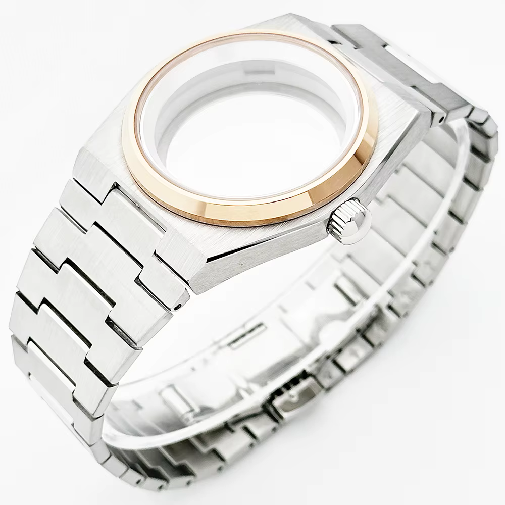 PRX NH35 40mm boîtier de montre cannelé lunette lisse ajustement 28.5 et 31.8mm cadran pour Tissot NH35/36/38 mouvement automatique saphir Mod pièces