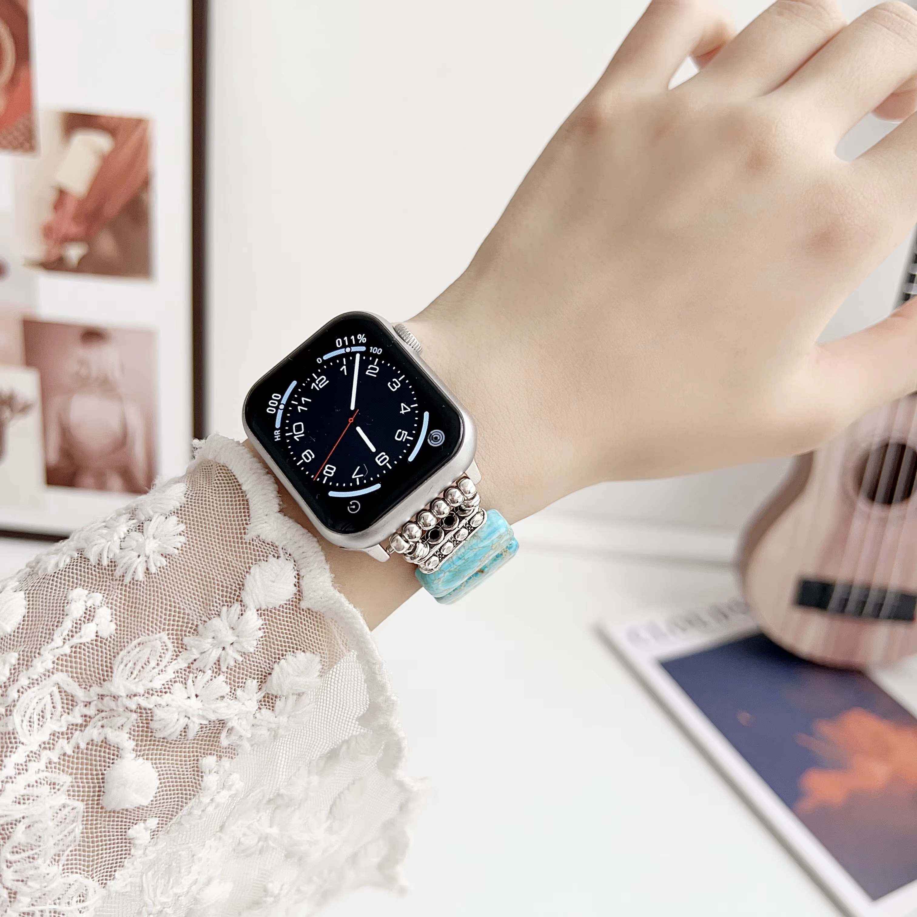 Bracelet en pierre élastique pour Apple Watch