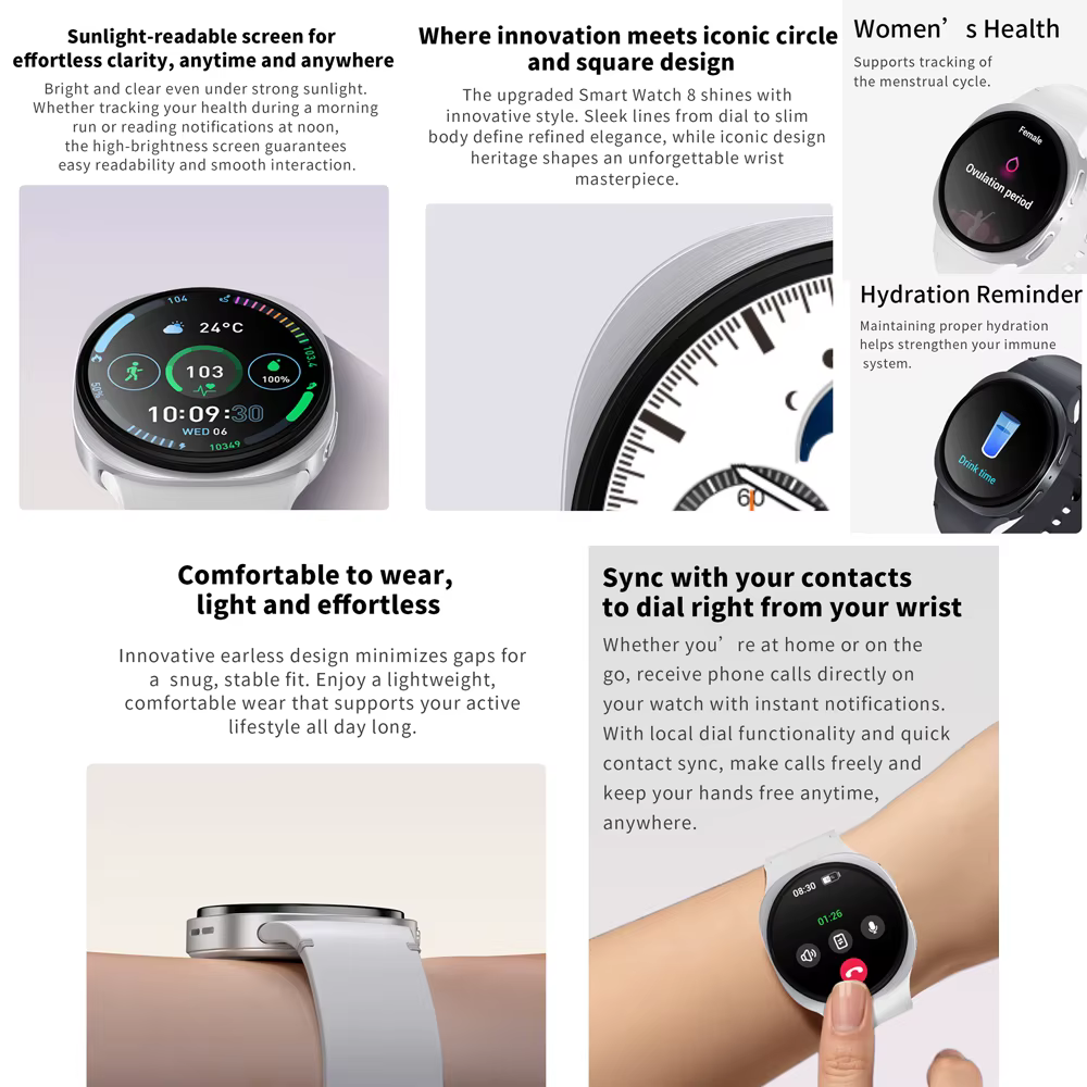 2025 montre GPS piste montres intelligentes pour hommes femmes Sport fréquence cardiaque Bluetooth appel NFC IP68 étanche boussole Smartwatch 8 Mini