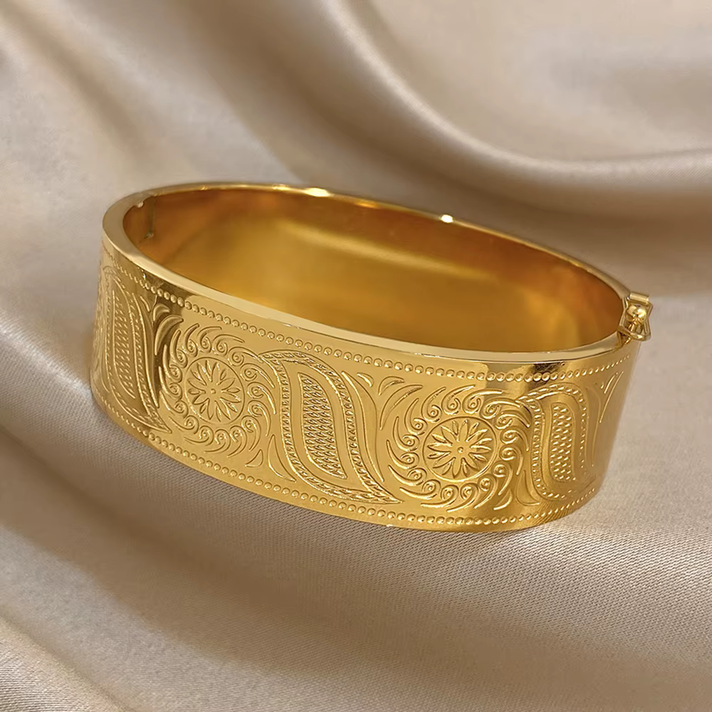 Bracelets épais en acier inoxydable pour femmes et hommes
