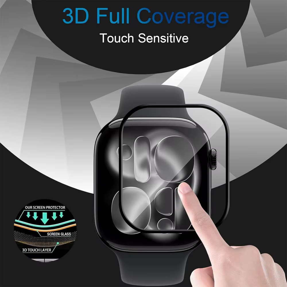 Pour Apple Watch 11 42mm 46mm Film de verre souple 3D HD sans bulles Anti-poussière résistant aux rayures iWatch série 10 11 protecteur d'écran