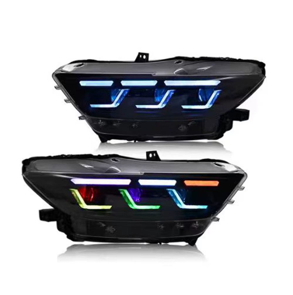 Feux de sauna à LED pour Ford Mustang, assemblage de feux avant de voiture modifiés, accessoires, 2015, 2016, 2017, 2018, 2019, 2020, 2021, 2022