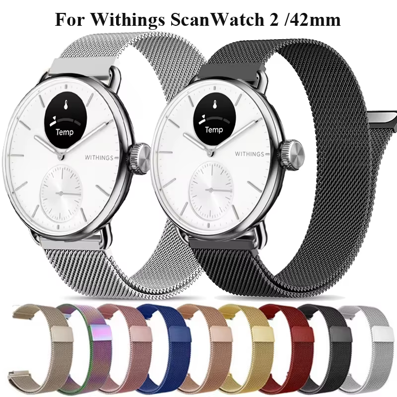 Boucle milanaise de 20mm pour Withings ScanWatch 2