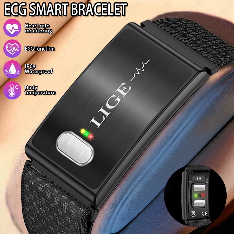 Nouveau bracelet intelligent ECG LIGE avec moniteur de fréquence cardiaque 24h/24