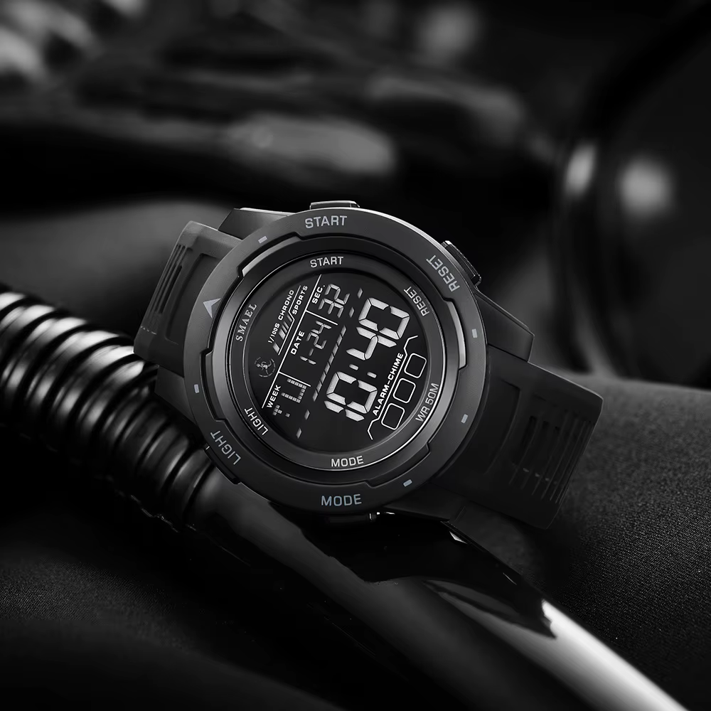 Montre-bracelet numérique étanche à LED pour homme